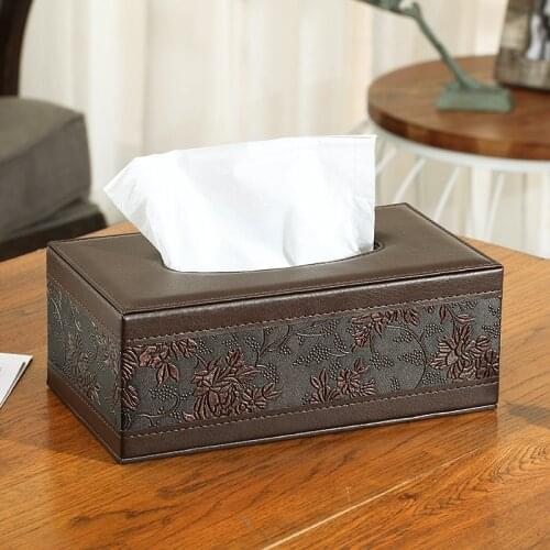 Leather Living Tissue Box Simple Creative Cute Nordic Home Office Storage Bathroom Reusable Tissue Pack Servilletero Home Eg50zj
