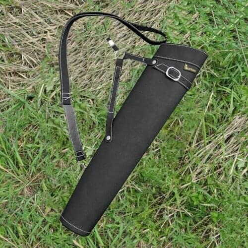 Shoulder-Back Design Leather Quiver Can Hold 30 Pcs Arrows