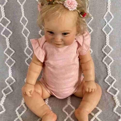 60CM/50CM18-2 With Golden Hair Soft The Body High Quality Handmade Reborn Doll Maddie Cute Girl Doll With Rooted Blonde