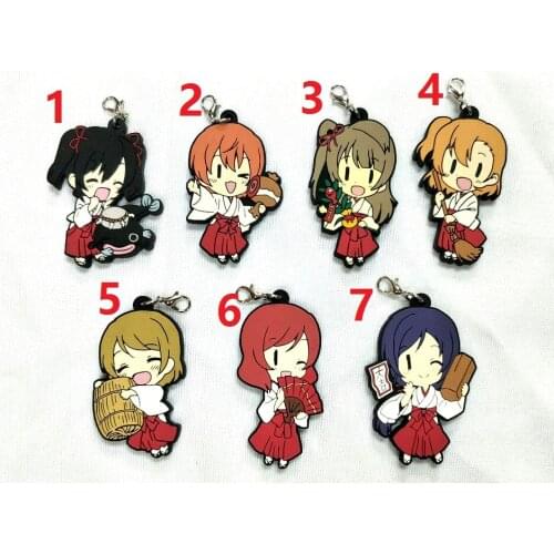 Love Live Kotori Anime keychain Nico Rin Umi Maki Chika Dia Riko Yoshi kc Kunikida Kanan Rubber strap/phone charm
