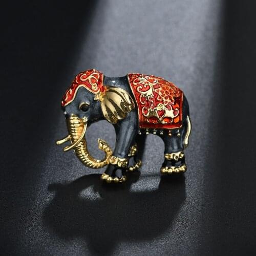 Metal Brooch High-grade Womens Retro Trendy Enamel Color Mini Elephant Shirt Collar Pin Brooches Sweater Accessories Gifts 2019