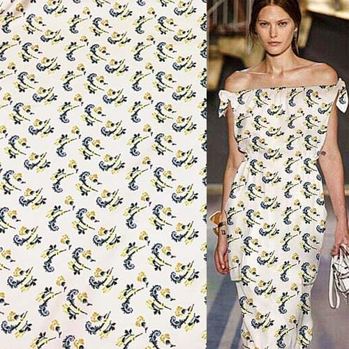 Mini flower pattern pure natural silk twill silk fabric floral design,STW072