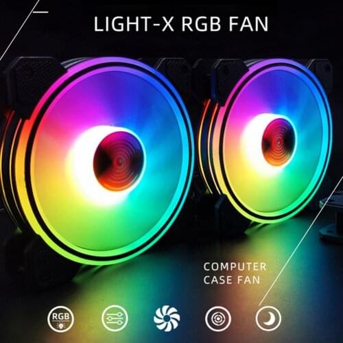 Strong High-quality 5V ARGB LED PC Computer Cooling Fans 12cm RGB Fan Double-sided Light for Computer
