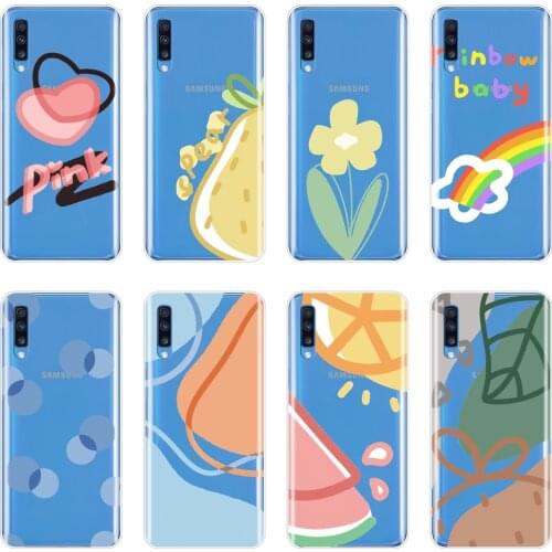Soft Back Cover For Samsung Galaxy A10 A20 A30 A40 Cute Flower Rainbow Phone Case Silicone For Samsung Galaxy A50 A60 A70 A80