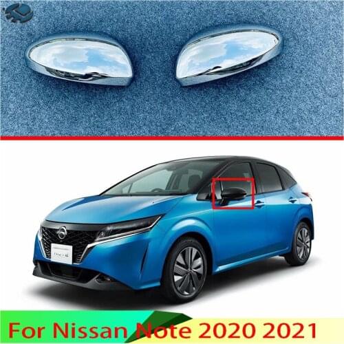 For Nissan Note 2020 2021 Car Accessories ABS Chrome Door Side Mirror Cover Trim Rear View Cap Overlay Molding Garnish