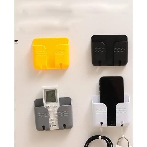 Wall Mounted Organizer Air Conditioner TV Remote Control Storage Box Mobile Phone Plug Holder Multifunction USB Charging Stand