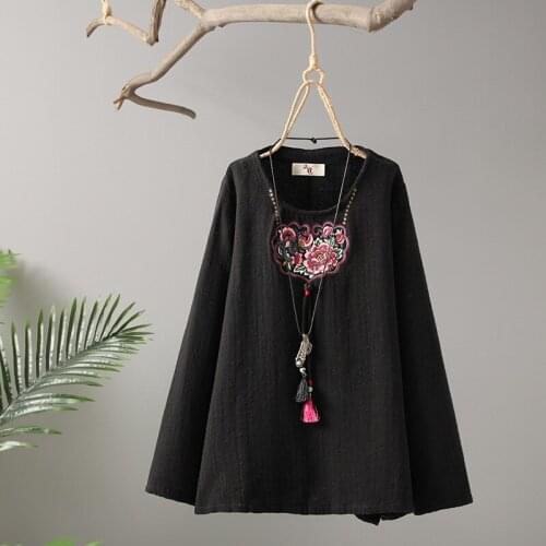 Chinese Style Clothing Women Clothes 2021 Cheongsam Top Chinese Traditional Shirt Blouse Cotton Hanfu Ladies Chinese Tops 12258