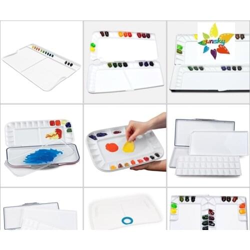 MIJELLO Watercolor palette,moisturizing box,wash free bulletproof glass,both the upper and lower covers can be used as palette