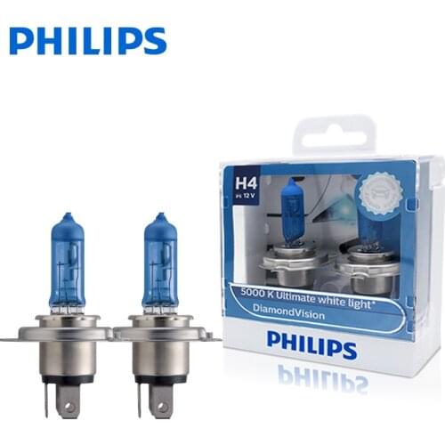 Philips H4 9003 12V 60/55W P43t diamant Vision 5000K Original voiture halogène super blanc phare livraison gratuite 10 paires