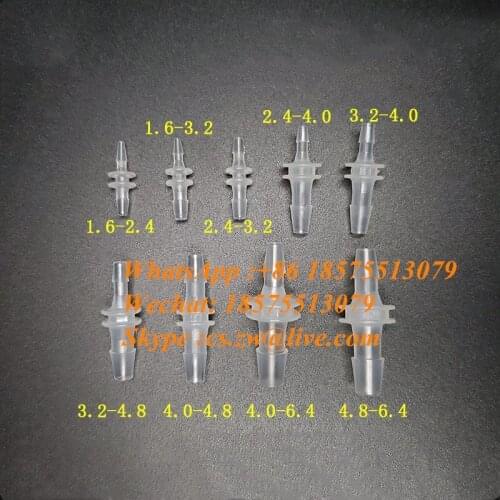 Straight-Through Variable-Diameter Plastic Hose Connector Different-Diameter Two-Way Peristaltic Pump Silicone Tube Adapter PP