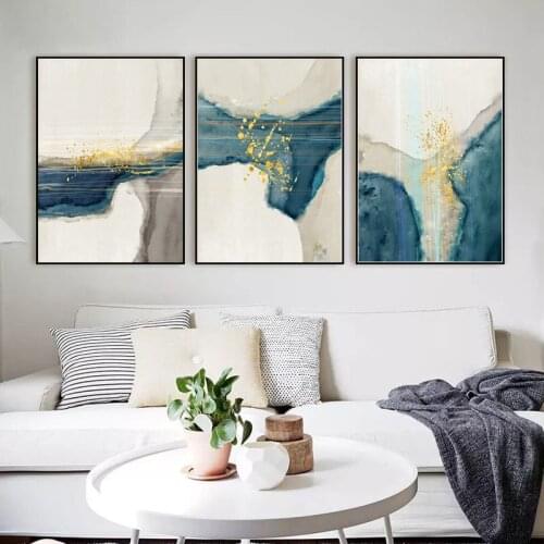Modern Abstract Gold foil lines Green Canvas Art Paintings For Living Room Bedroom Posters And Prints Wall Poster Home Decor