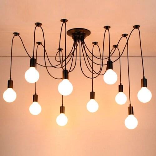 Modern big Spider Industrial black vintage pendant Lamp Loft led 14 heads E27 hanging lights for living room restaurants kitchen