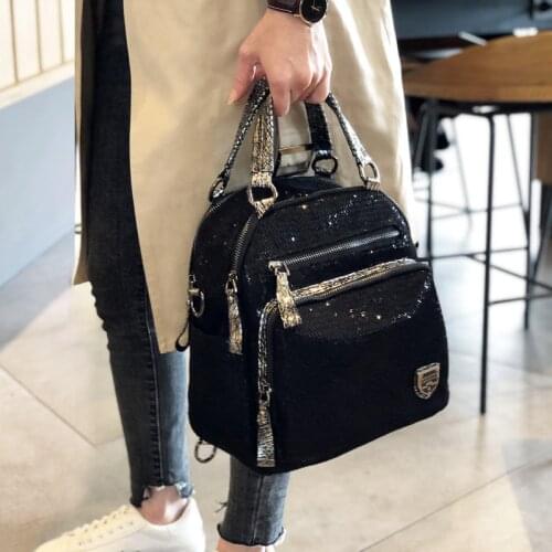 2020 Fashion Sequin Shoulder Bags For Women Nylon Handbags Casual Girls Schoolbag Multi-layer Large Travel Crossbody Bags