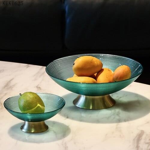 European-style Vertical Glass Fruit Bowl High-foot Storage Tray Home Fruit Snacks Jewelry Sundries Storage Tray Home Decoration