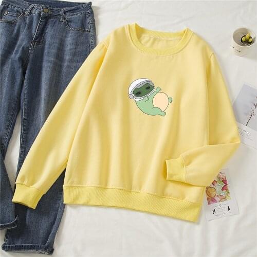 Cotton Oversize Sweatshirt Women Harajuku Hoodies Streetwear Top Cartoon Funny Frog Printed Pullover Korean Hoodie Sweatsuit