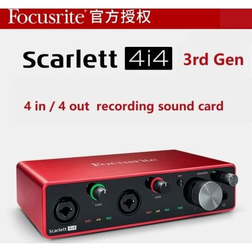 New Version Focusrite Scarlett 4i4(3rd gen) 4 input 4 output USB audio interface sound card for recording Microphone Guitar Bass