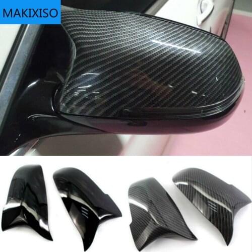 1 Pair Carbon Fiber Side Wing Replacement Rearview Mirror Cover Cap for BMW F10 F11 2014 2015 2016 2017