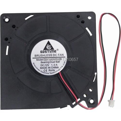 2 Pieces LOT Gdstime DC 12V 2Pin 12cm 120mm 120x32mm Blower Fan 12032B Ball Bearing Brushless Cooling Fan