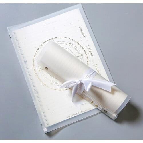 20 Sheets Soft PP Shell Loose-Leaf Bullet Journal Transparent B5/A5 Notebook Grid Horizontal Line Page Hand Ledger Curl Planner