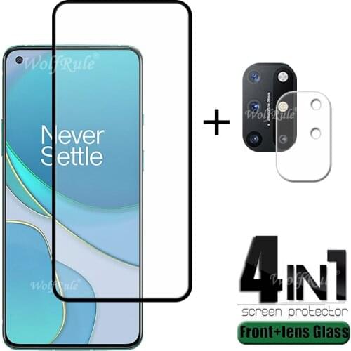 4-in-1 For Oneplus 8T Glass For Oneplus 8T Tempered Glass Full Glue Screen Protector For Oneplus 8 Nord Oneplus Z 8 T Lens Glass