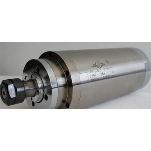 4HP 3kw 24000RPM ER20 water cooling Woodworking AC Spindle motor 100mm 3 bearings 220VAC 12A 400hz CNC Router