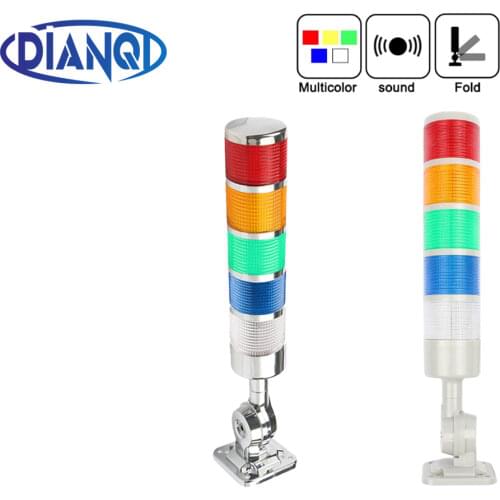 5 layers Rotatable 180 Stack light Red warning light industrial for CNC machine DC 24V 12V AC220V 110V Steady flashing light LED