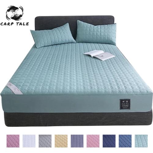 6 Sides Cotton Quilted Bed Mattress Pad Waterproof Mattress Cover Soft Mattress Topper Washable Mattress Protector Matelas
