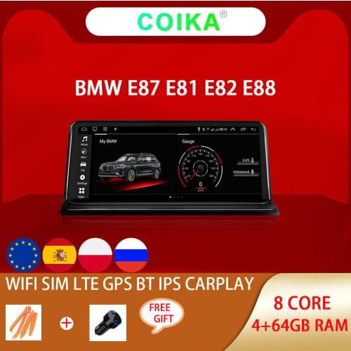 COIKA Android 10 System Car Multimedia Player For BMW E81 E82 E87 E88 WIFI 2+32GB Carplay BT IPS Touch Screen GPS Navi Stereo