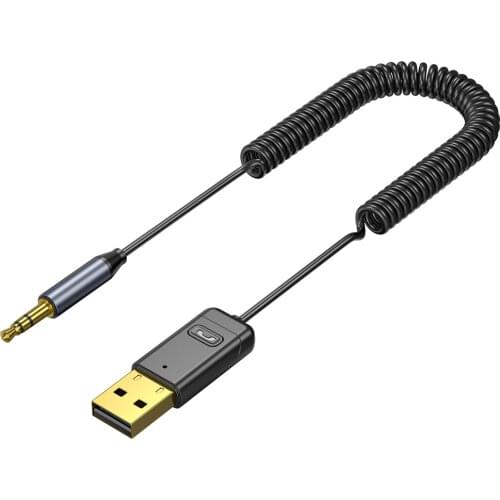 Aux Bluetooth Adapter Dongle Cable Car 3.5mm Jack Aux Bluetooth V5.0 EDR A2DP HSP AVRCP Receiver Speaker Audio Music Transmitter