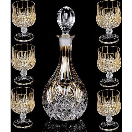 Free ship Europe Gold Crystal Glass Creative Whiskey Glass Bottle Personalized Collection Luxury Design Whiskey Karaf Drinkware