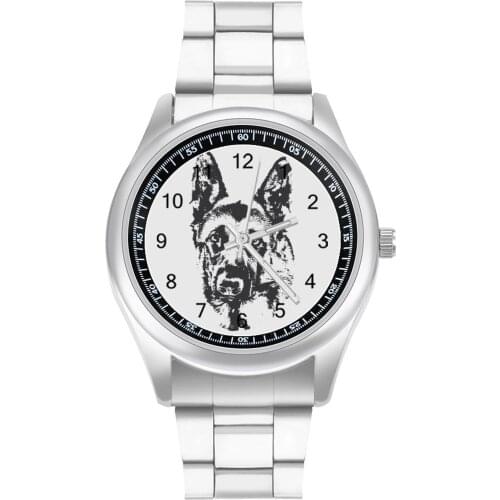 German Shepherd Quartz Watch Design Beautiful Wrist Watch Stainless Photo Fishing Woman Wristwatch