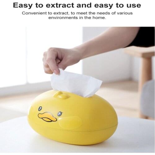 Home Tissue Box Desktop Paper Holder Cute Yellow Duck Dispenser Storage Napkin Case Kitchen Restaurant Organizer Box Supplies