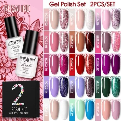 ROSALIND Gel Nail Polish nail art All For Manicure Set Semi Permanent Gel Hybrid Varnishes Design 7ML Pure Color Nail Primer