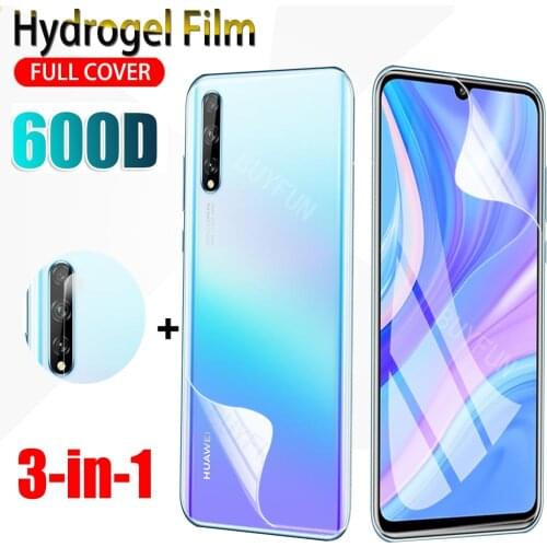3in1 Front Back Hydrogel Film For huawei Y8p Y8P Y7 Y9 Y6 Y5 y9 y8p y7 y6 y5 screen protector protective film camera Lens Film