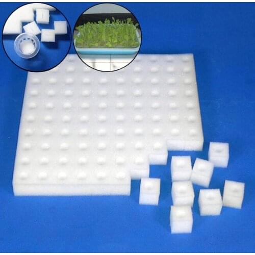 100pcs/sheet White Garden Plant Cultivation Sponge Soilless Culture Planting Hydroponic Vegetables Nursery Pots Cloning Collar