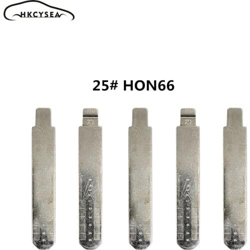HKCYSEA Engraved Line Blank Scale Shearing Teeth Uncut Key Blade 25# HON66 for Honda/Akula/Acura/BYD/Great Wall for Lishi 2 in 1