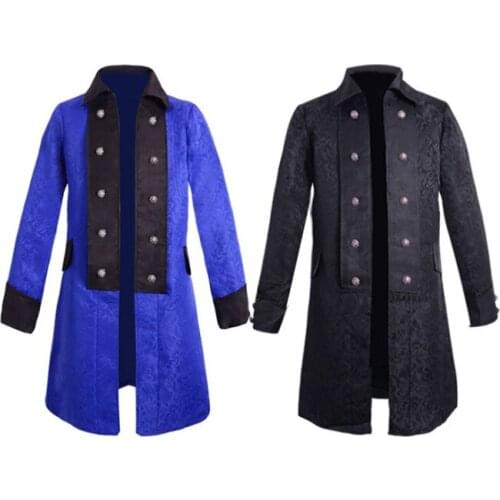 Halloween Costume Xxxxxl Plus Size Mens Steampunk Jacket Vintage Jacquard Tailcoat Gothic Long Frock Coat Victorian Uniform