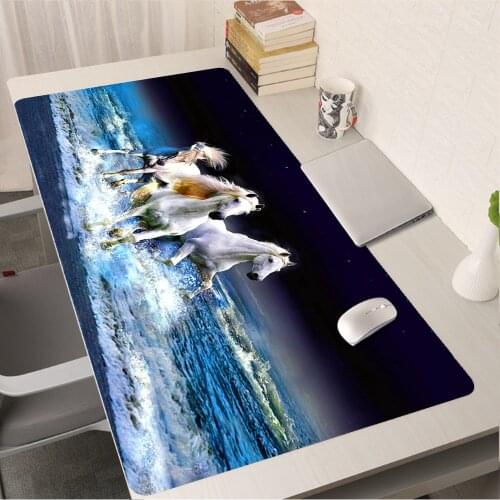 Anime Horse Mouse Pad Gamer Keyboard Mat PC Gamer Cabinet Deskmat Gaming Computer Mousepad Cute Keyboards Accessories Table Pads