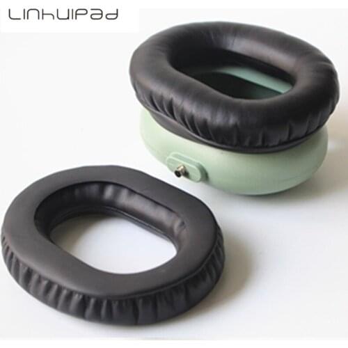 Linhuipad 200 pairs Pilot headset protein leather ear pads Durable ear cushion replacement earmuff fit on David Clark headsets