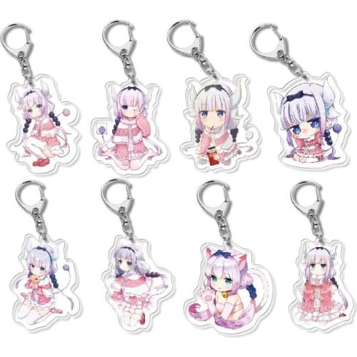 Anime Miss Kobayashis Dragon Maid Kamui Kanna Cute Acrylic Pendant Figure Keychain Keyring Collection Model Toy Gift