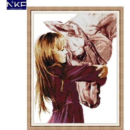 NKF Say Goodbye Cross Stitch Set Handmade Craft Needlework Cross-Stitch Embroidery Kit Cross Stitch for Home Decor