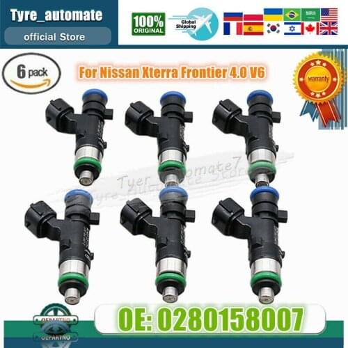 Set of (6) OE Part #0280158007 Fuel Injectors For Nissan Xterra Frontier 4.0 V6