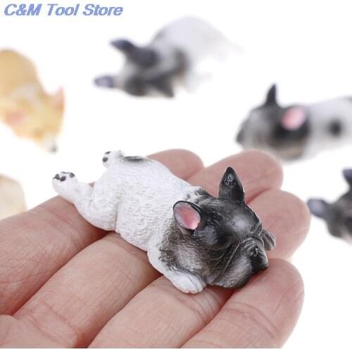2020 New 2pcs Japanese Landscape Miniatures Kawaii Resin Corgi Dog Toys Sleepy Series Kids Gift Car Ornament