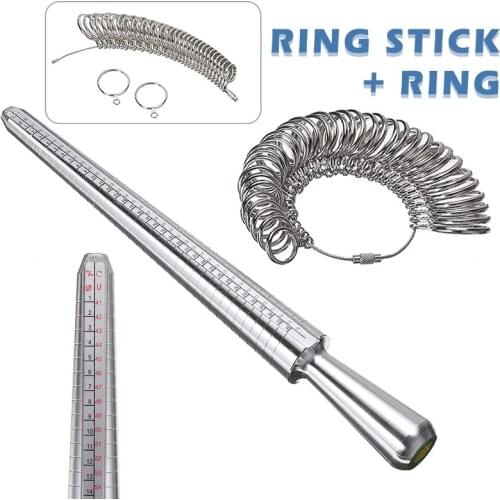 1 set Ring Size Mandrel Stick Finger Gauge Ring Measuring Stick Jewelry Size Measure Tool Jewelry Accessories Equipment