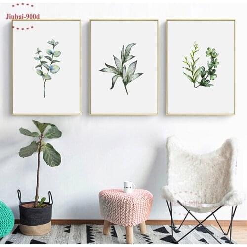 900D Posters And Prints Wall Art Canvas Painting Green Palm Wall Pictures For Living Room Poster Nordic Cuadros Decoracion NOR93