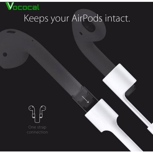Vococal Anti Lost Silicone Strap Loop Cable Cord String Wireless Headphone Earpods for Apple Airpods Air Pods 1 2 Accessories