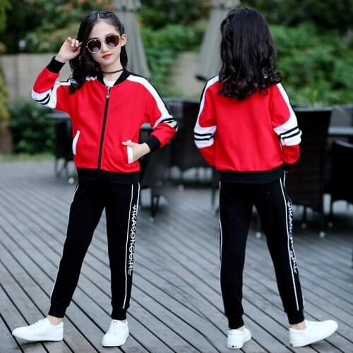 3pcs spring autumn girls sportswear tracksuit jacket+sweatshirt+sweatpants kids casual outfits jogger running workout sport set