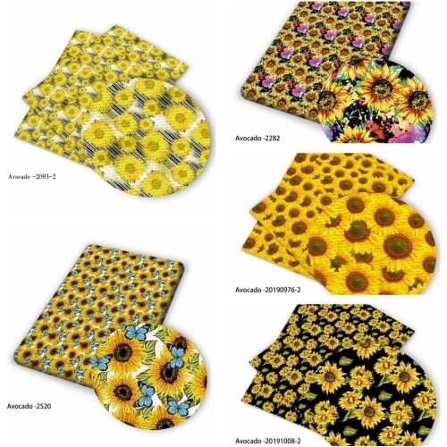 Huangtao Diy 50X150cm Sun Flower Printing Cartoon Character Pattern Double Brush Poly Fabric By Yard 100% Polyester Fabric