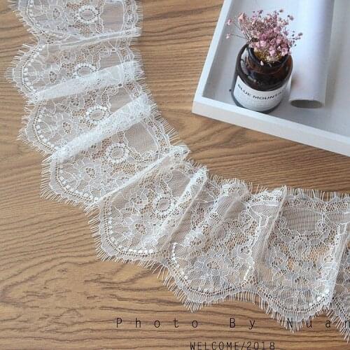 White eyelash lace accessories Dress sleeves stitching lengthened decorative fabric width 15cm