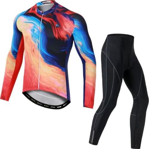 YOCENE Spring And Autumn Clothes Mens Shirt Long-Sleeved Trousers Equipment Suit Road Mountain Bike Cycling Wear